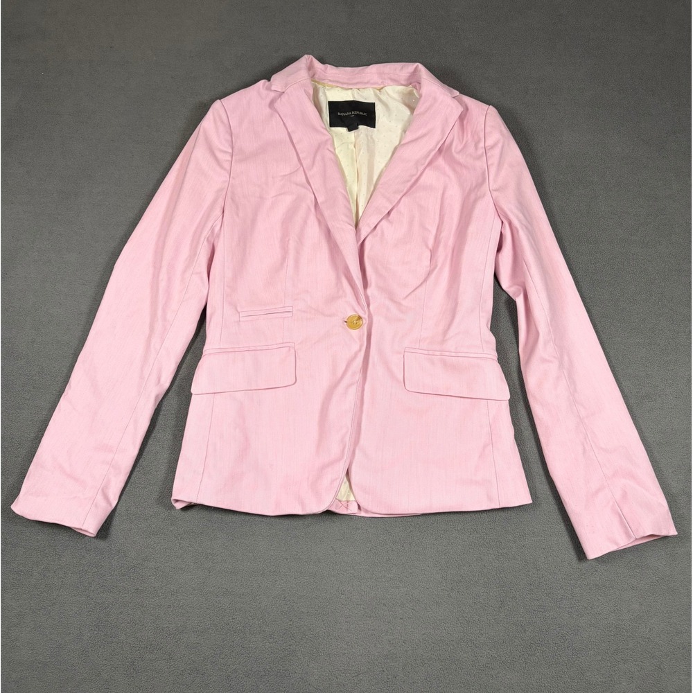 Banana Republic Blazer Jacket Womens 2 Pink Single Button Stretch Business